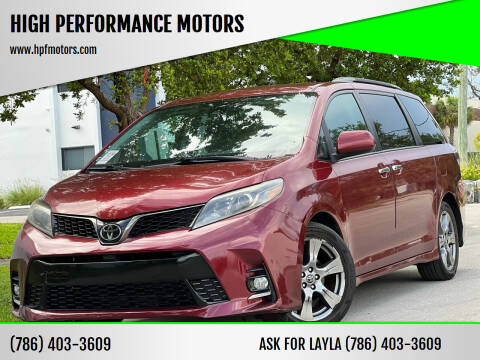 2018 Toyota Sienna for sale at HIGH PERFORMANCE MOTORS in Hollywood FL