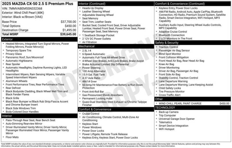 2025 Mazda CX-50 2.5 S Premium Plus