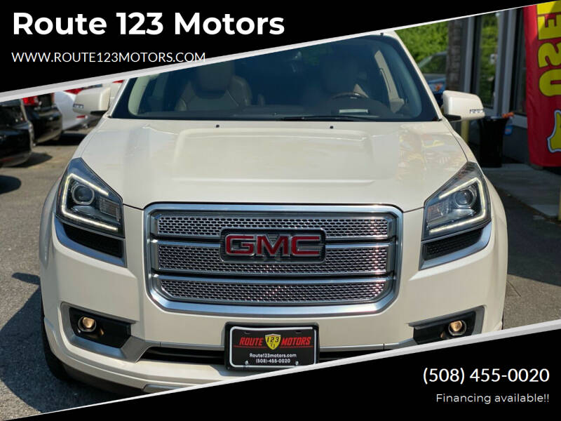 2014 GMC Acadia for sale at Route 123 Motors in Norton MA