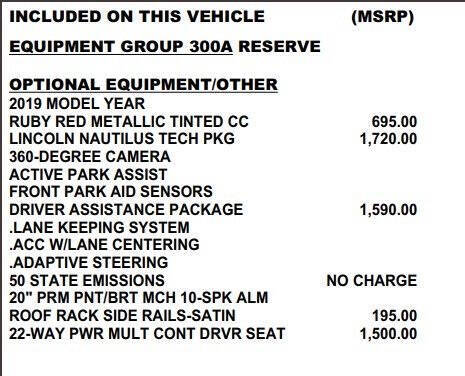 2019 Lincoln Nautilus Reserve