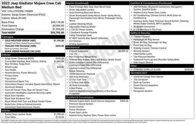 2022 Jeep Gladiator Mojave