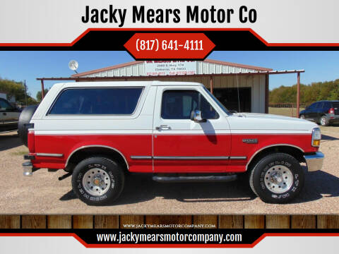 1992 Ford Bronco for sale at Jacky Mears Motor Co in Cleburne TX