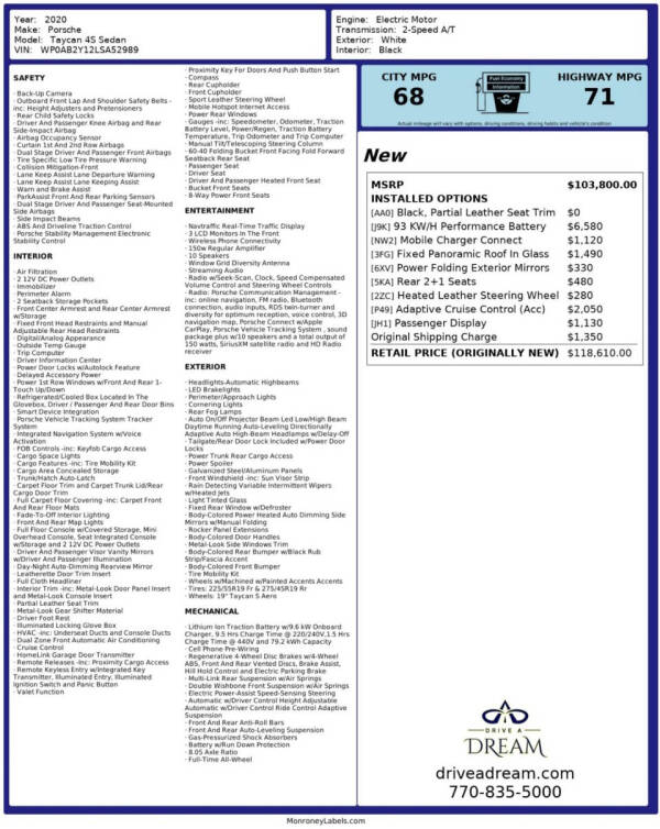 2020 Porsche Taycan 4S