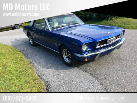 1966 Ford Mustang for sale at MD Motors LLC in Williston VT