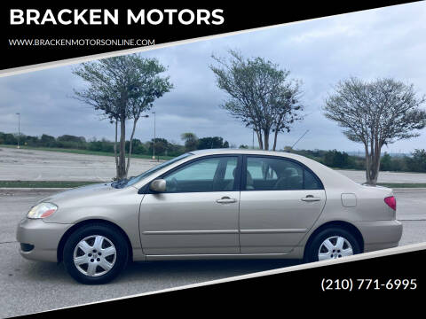 2008 Toyota Corolla for sale at BRACKEN MOTORS in San Antonio TX