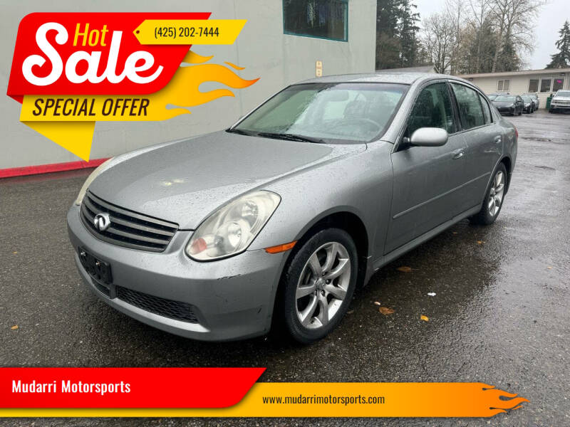 2006 Infiniti G35 for sale at Mudarri Motorsports in Kirkland WA