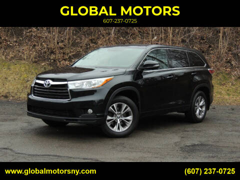 2016 Toyota Highlander for sale at GLOBAL MOTORS in Binghamton NY