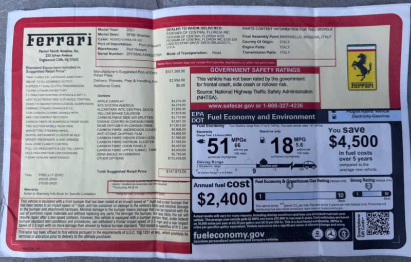 2021 Ferrari SF90 Stradale