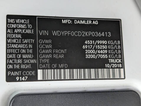 2019 Freightliner Sprinter