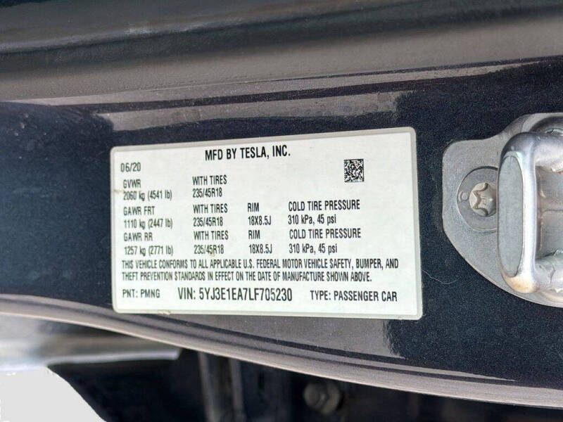 2020 Tesla Model 3 Standard Range Plus