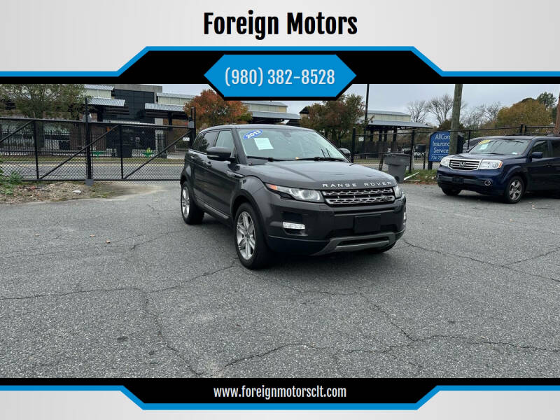 2013 Land Rover Range Rover Evoque for sale at Foreign Motors in Kannapolis NC