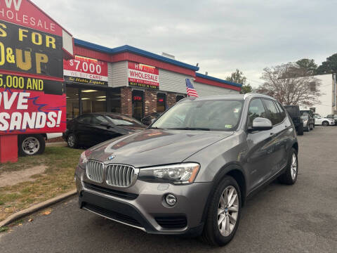 2016 BMW X3 for sale at HW Auto Wholesale in Norfolk VA