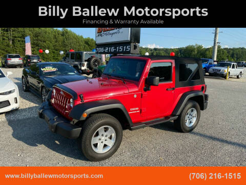 2012 Jeep Wrangler for sale at Billy Ballew Motorsports in Dawsonville GA
