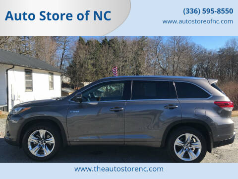 2017 Toyota Highlander Hybrid for sale at Auto Store of NC in Walkertown NC