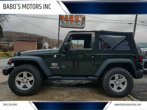 2010 Jeep Wrangler for sale at BABO'S MOTORS INC in Johnstown PA