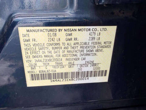 2008 Nissan Altima 2.5 S