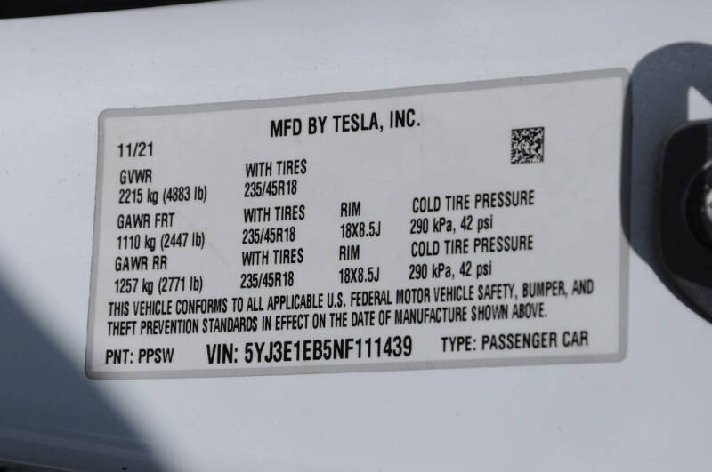 2022 Tesla Model 3 Long Range