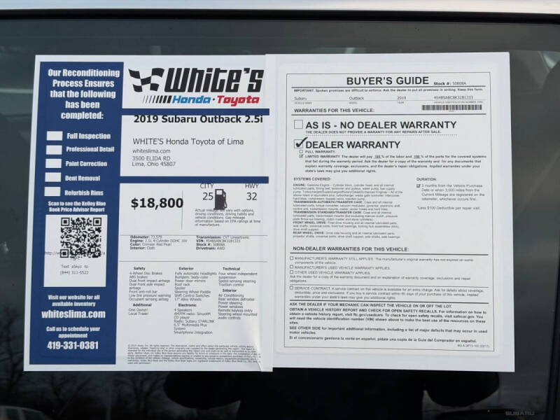 2019 Subaru Outback 2.5i