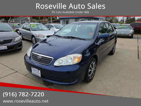 2007 Toyota Corolla for sale at Roseville Auto Sales in Roseville CA