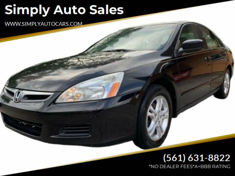 2007 Honda Accord for sale at Simply Auto Sales in Palm Beach Gardens FL