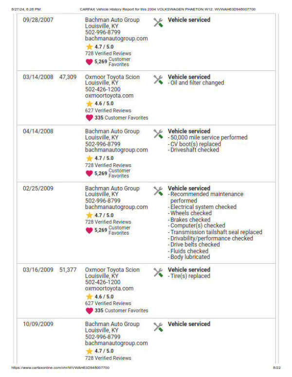 2004 Volkswagen Phaeton Premiere Edition W12
