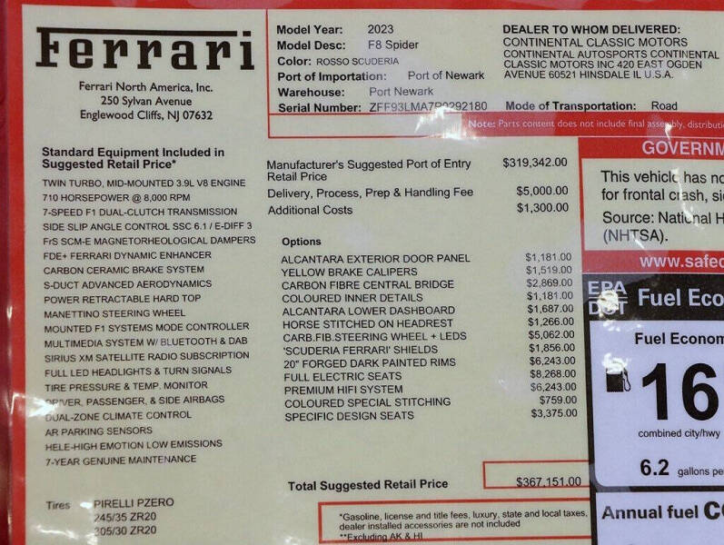 2023 Ferrari F8 Spider