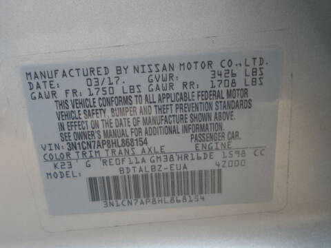 2017 Nissan Versa 1.6 SV