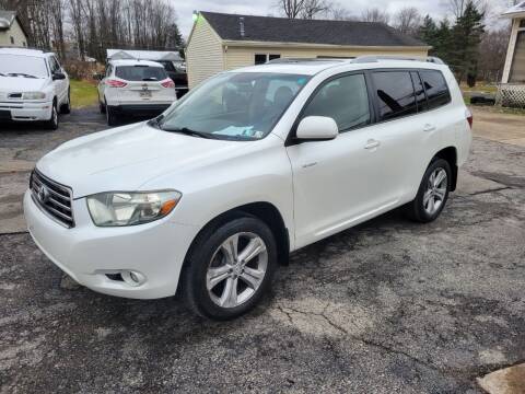 2008 Toyota Highlander for sale at Motorsports Motors LLC in Youngstown OH
