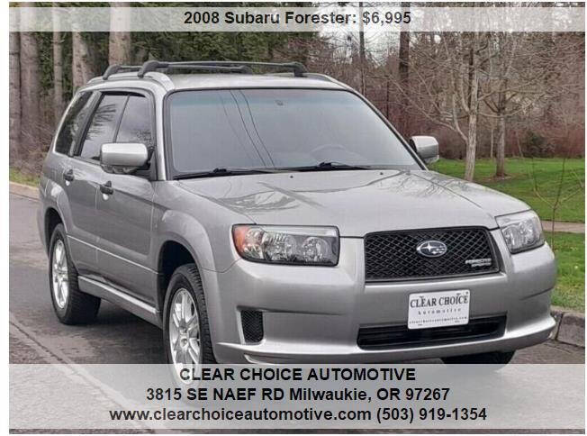 2008 Subaru Forester for sale at CLEAR CHOICE AUTOMOTIVE in Milwaukie OR