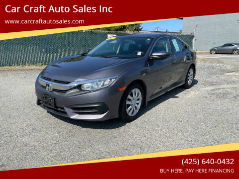 2016 Honda Civic for sale at Car Craft Auto Sales Inc in Lynnwood WA