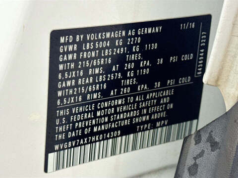 2017 Volkswagen Tiguan 2.0T Limited S 4Motion