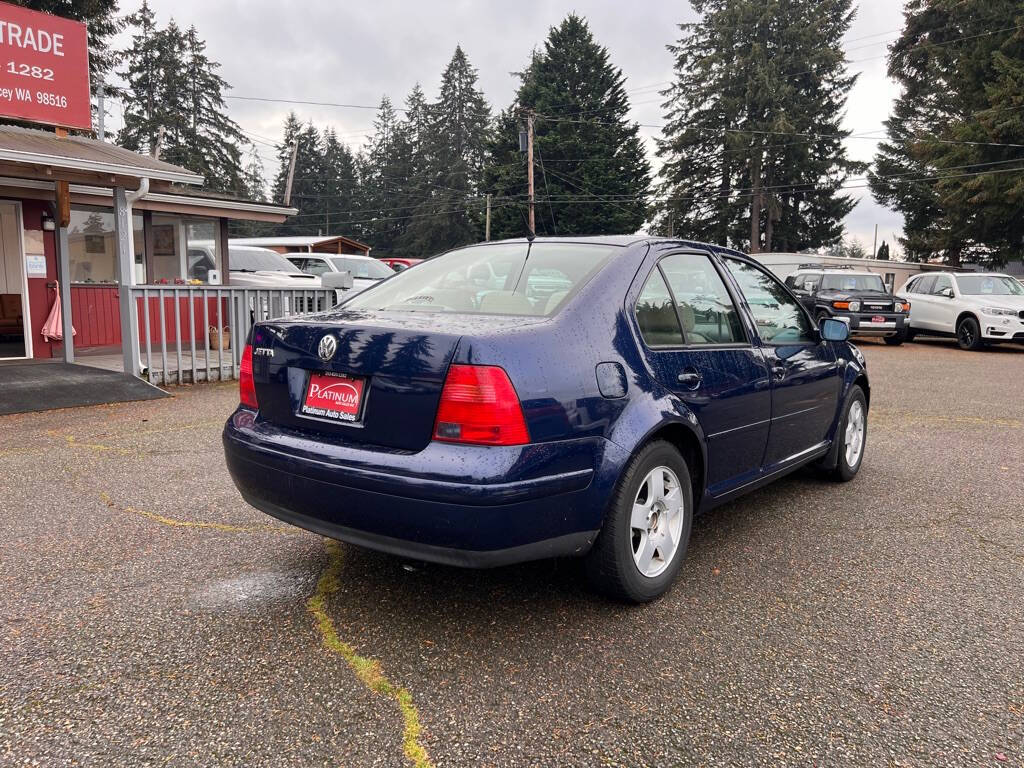 2001 Volkswagen Jetta for sale at PLATINUM AUTO SALES INC in Lacey, WA