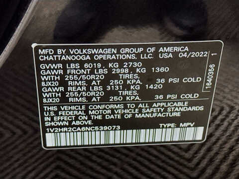 2022 Volkswagen Atlas V6 SE 4Motion