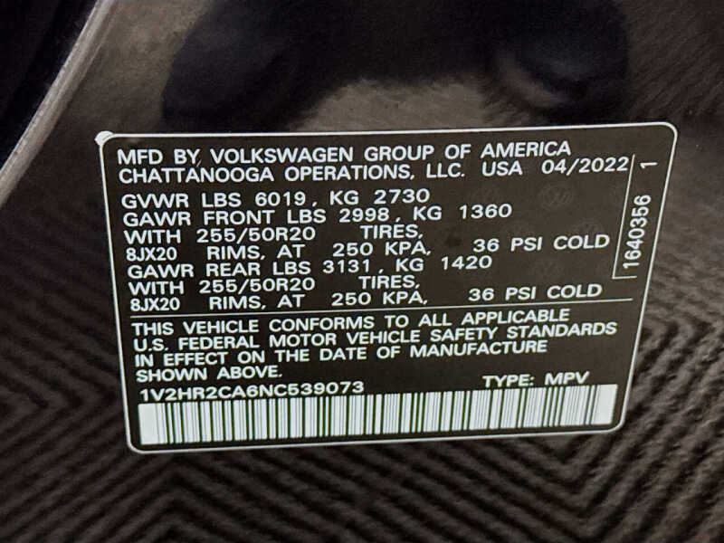 2022 Volkswagen Atlas V6 SE 4Motion