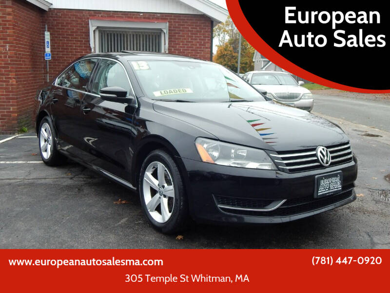 2013 Volkswagen Passat for sale at European Auto Sales in Whitman MA