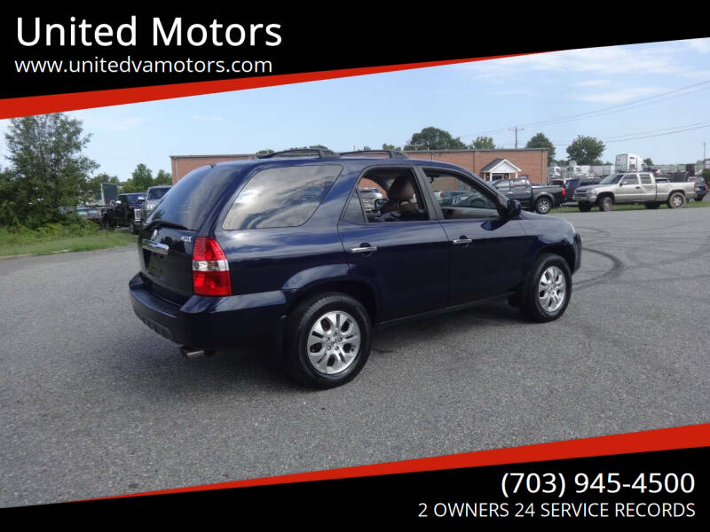 2003 Acura MDX for sale at United Motors in Fredericksburg VA