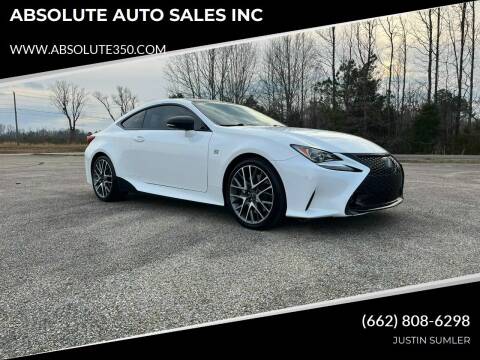 2015 Lexus RC 350 for sale at ABSOLUTE AUTO SALES INC in Corinth MS