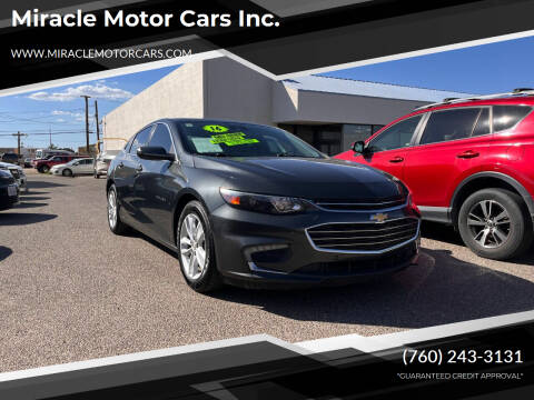 2016 Chevrolet Malibu for sale at Miracle Motor Cars Inc. in Victorville CA