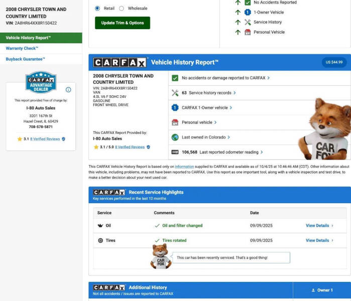 2008 Chrysler Town and Country Limited