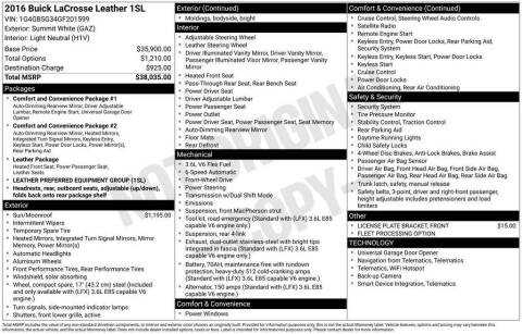 2016 Buick LaCrosse Leather