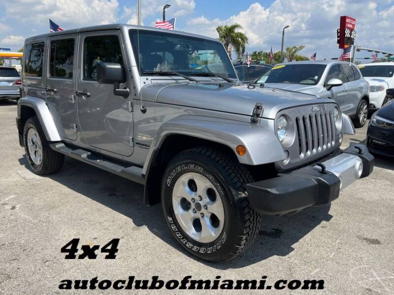 2015 Jeep Wrangler Unlimited for sale at AUTO CLUB OF MIAMI, INC in Miami FL