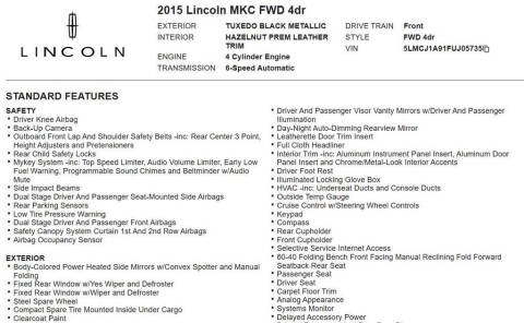 2015 Lincoln MKC