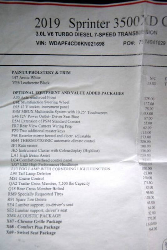 2019 Mercedes-Benz Sprinter 3500XD