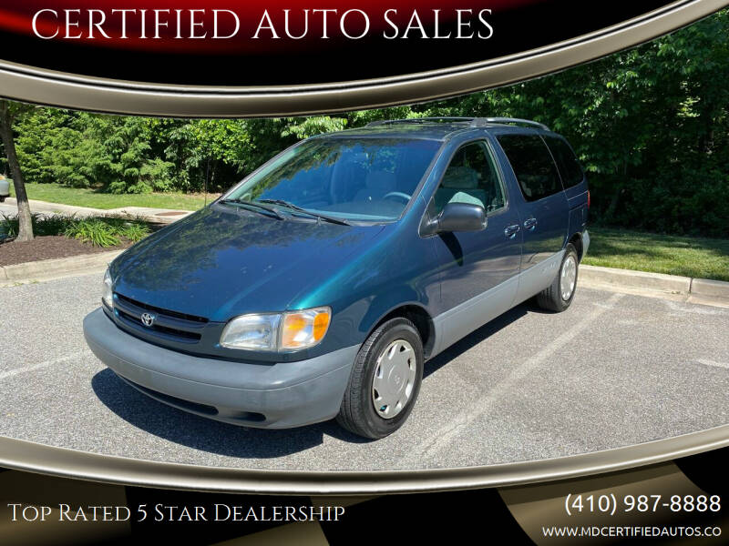 1998 Toyota Sienna for sale at CERTIFIED AUTO SALES in Millersville MD