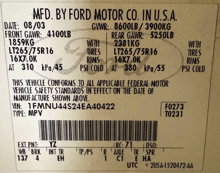 2004 Ford Excursion Eddie Bauer