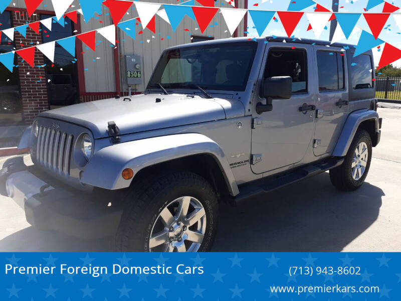 2015 Jeep Wrangler Unlimited for sale at Premier Foreign Domestic Cars in Houston TX