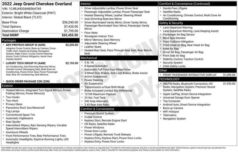 2022 Jeep Grand Cherokee Overland