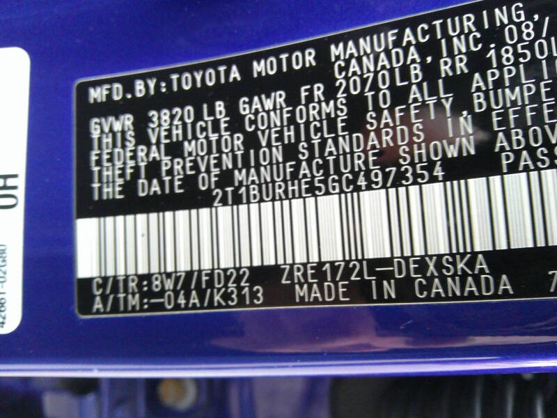 2016 Toyota Corolla S Plus