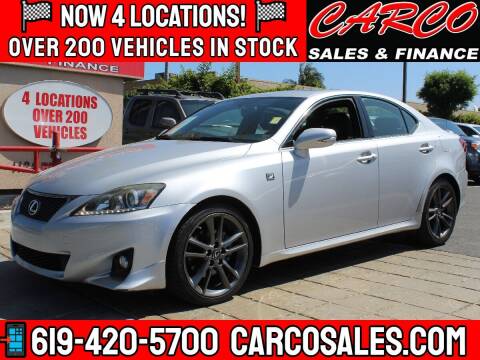 2011 Lexus IS 250 for sale at CARCO SALES & FINANCE in Chula Vista CA
