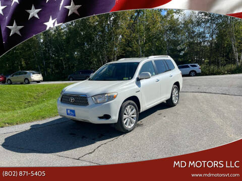 2008 Toyota Highlander Hybrid for sale at MD Motors LLC in Williston VT